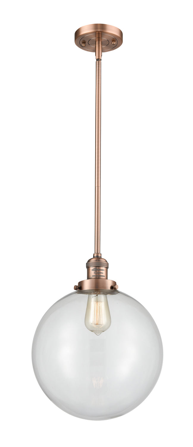 Innovations 201S-AC-G202-12 One Light Mini Pendant, Antique Copper