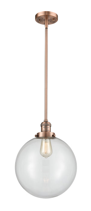Innovations 201S-AC-G202-12 One Light Mini Pendant, Antique Copper