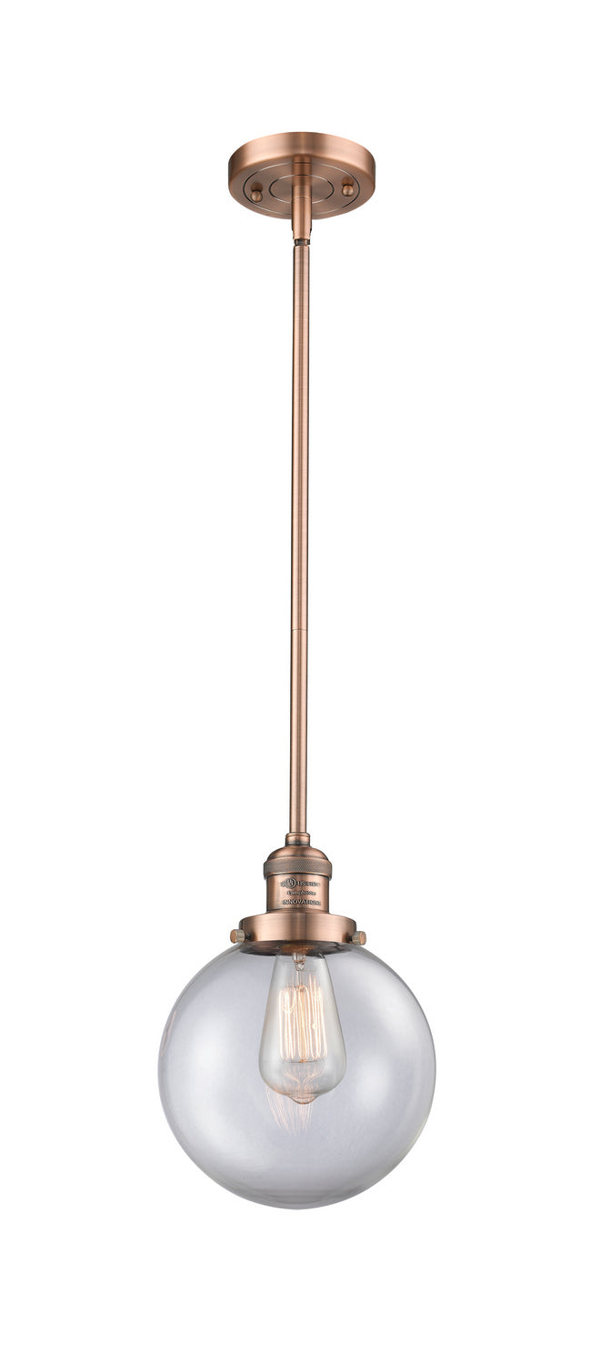 Innovations 201S-AC-G202-8 One Light Mini Pendant, Antique Copper