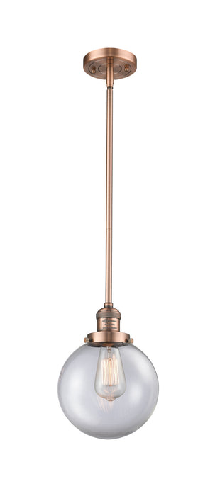 Innovations 201S-AC-G202-8 One Light Mini Pendant, Antique Copper