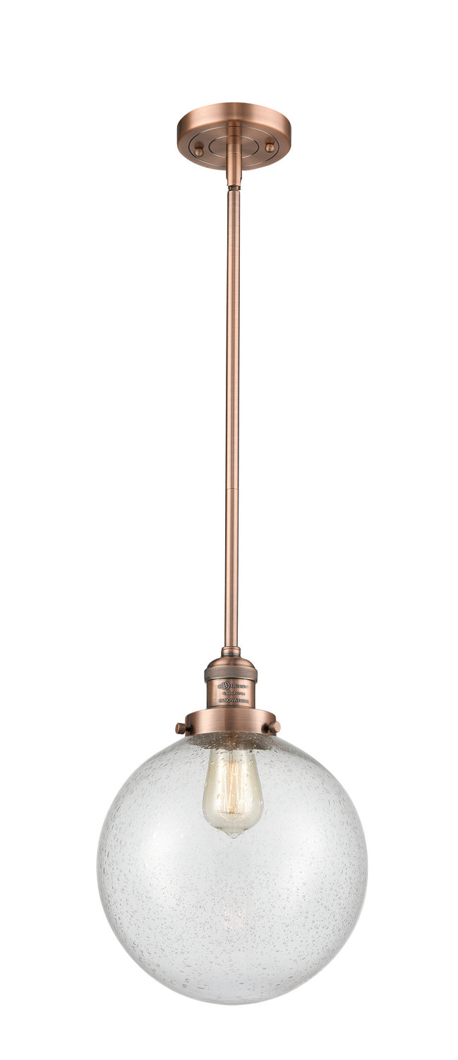 Innovations 201S-AC-G204-10 One Light Mini Pendant, Antique Copper