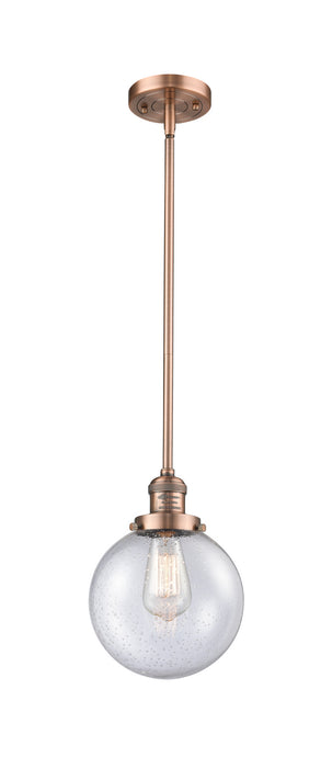 Innovations 201S-AC-G204-8 One Light Mini Pendant, Antique Copper