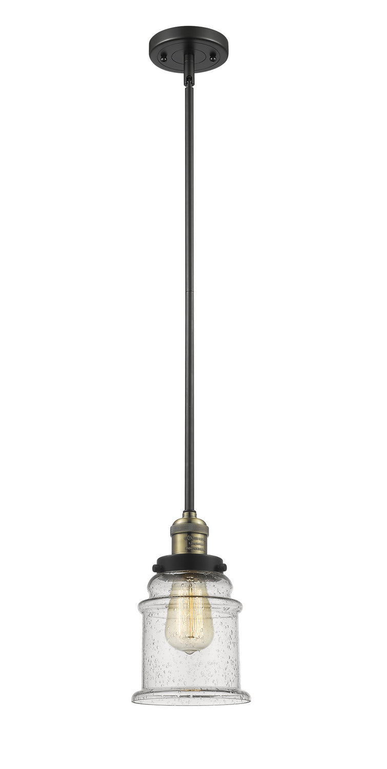 Innovations 201S-BAB-G184 One Light Mini Pendant, Black Antique Brass