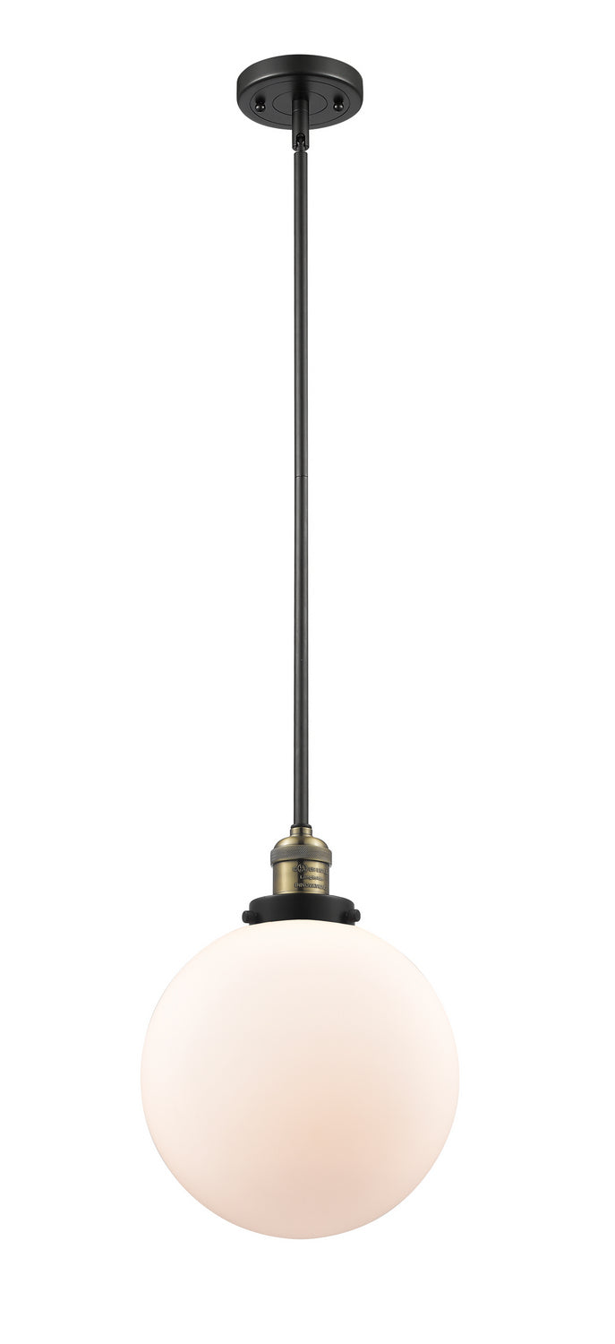 Innovations 201S-BAB-G201-10 One Light Mini Pendant, Black Antique Brass