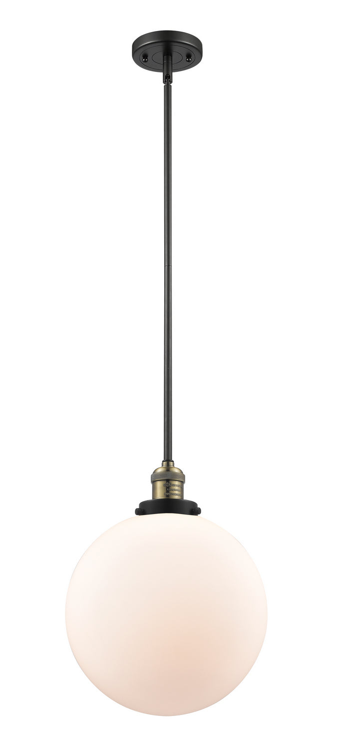 Innovations 201S-BAB-G201-12 One Light Mini Pendant, Black Antique Brass