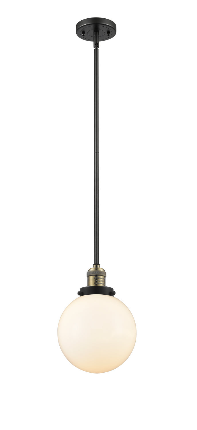Innovations 201S-BAB-G201-8 One Light Mini Pendant, Black Antique Brass