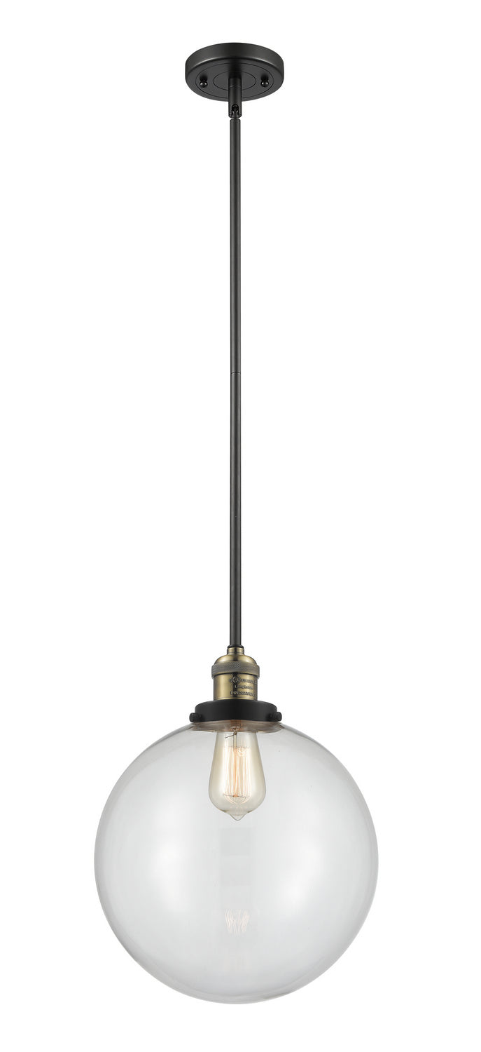 Innovations 201S-BAB-G202-12 One Light Mini Pendant, Black Antique Brass