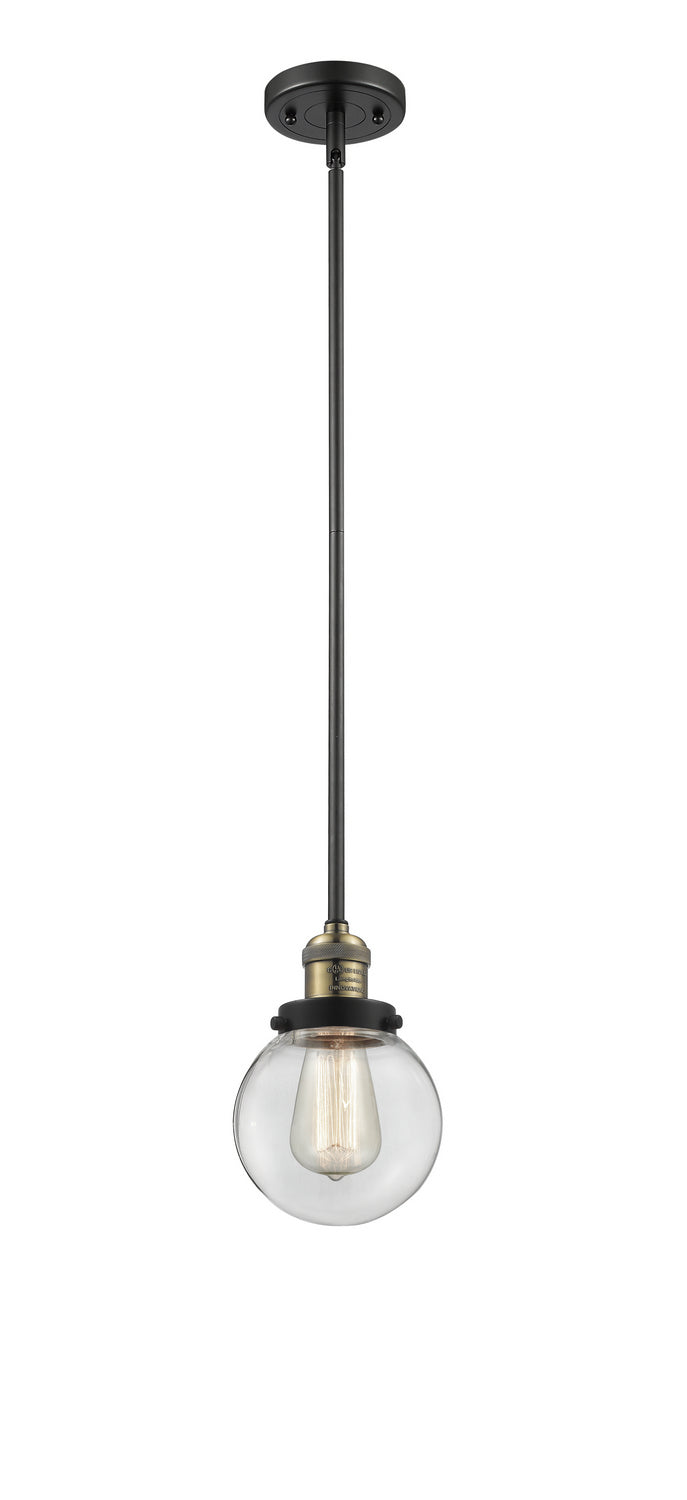 Innovations 201S-BAB-G202-6 One Light Mini Pendant, Black Antique Brass