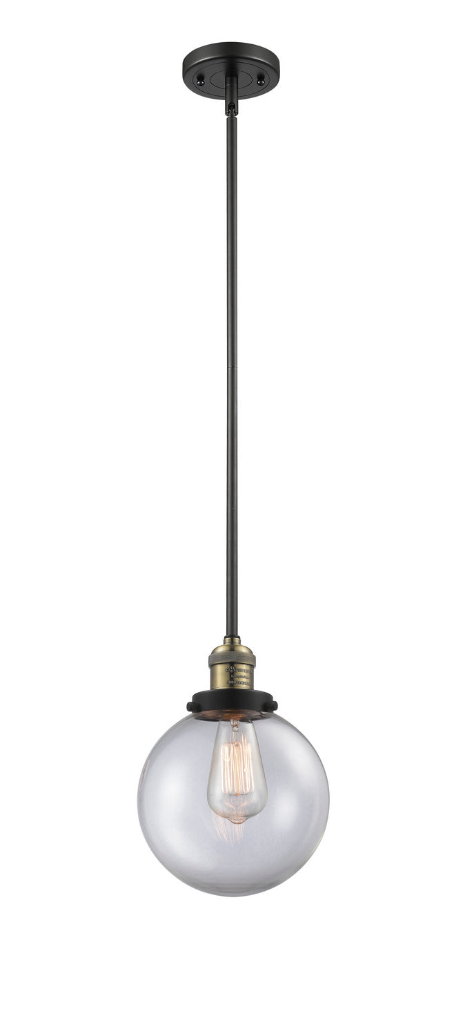 Innovations 201S-BAB-G202-8 One Light Mini Pendant, Black Antique Brass
