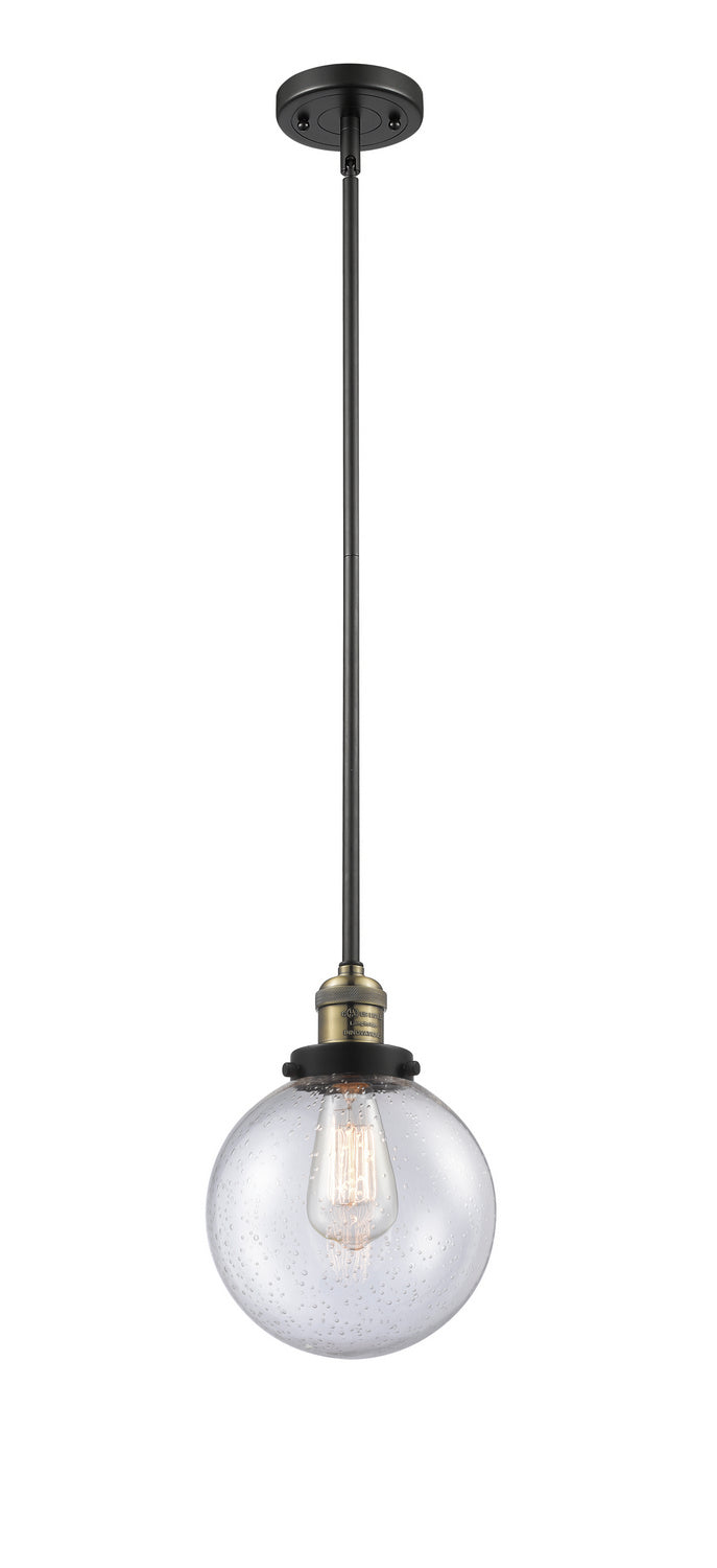 Innovations 201S-BAB-G204-8 One Light Mini Pendant, Black Antique Brass