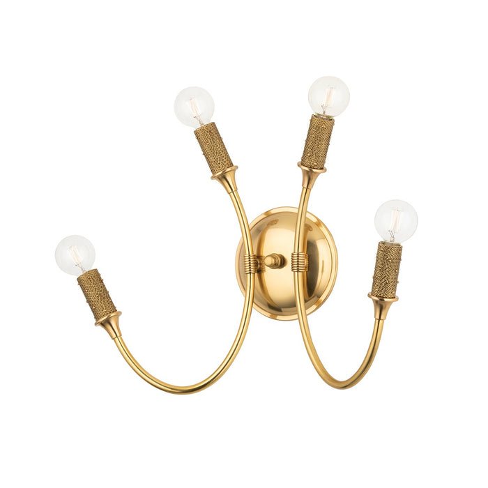 Hudson Valley 1504-AGB Four Light Wall Sconce, Aged Brass