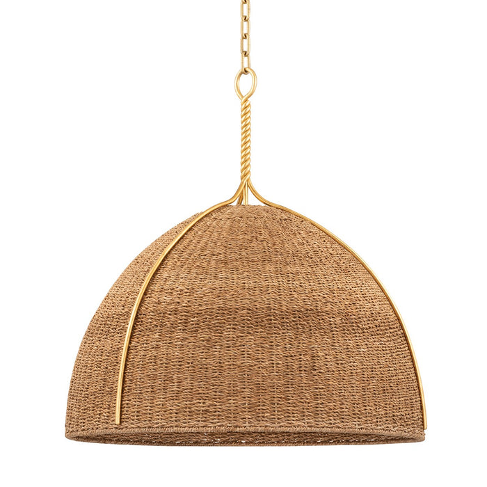 Hudson Valley 1728-VGL One Light Pendant, Vintage Gold Leaf