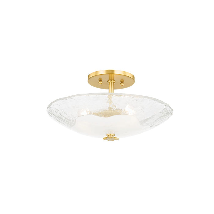 Hudson Valley KBS1742503S-AGB Three Light Semi Flush Mount, Aged Brass