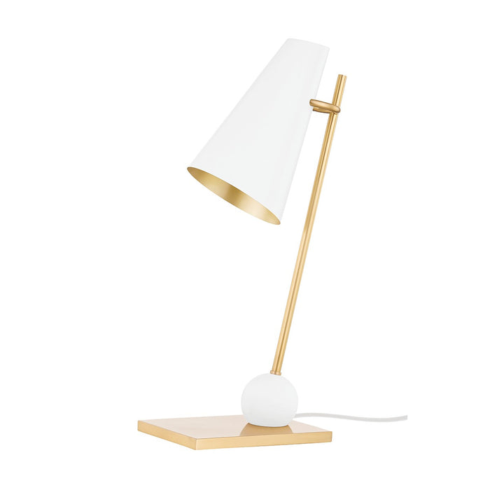 Hudson Valley KBS1745201-AGB/SWH One Light Table Lamp, Aged Brass/Soft White