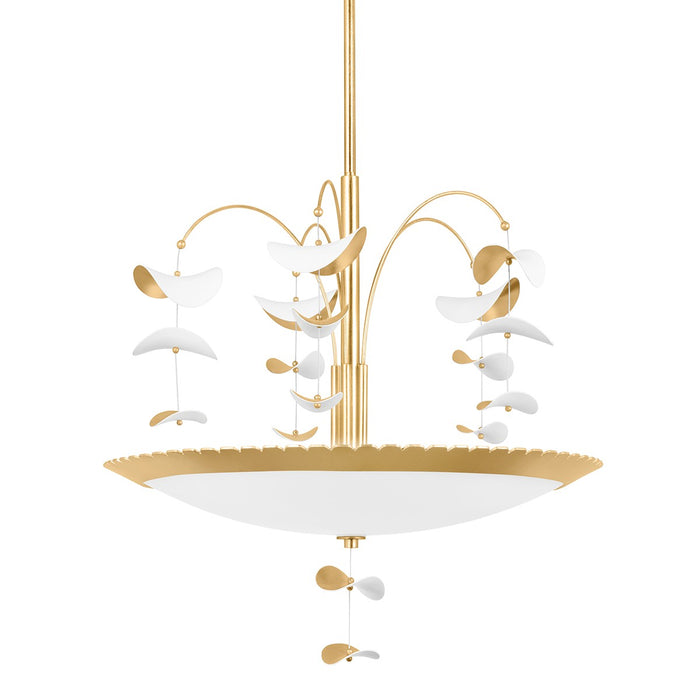 Hudson Valley KBS1747806-GL/SWH Six Light Chandelier, Gold Leaf/Soft White Combo