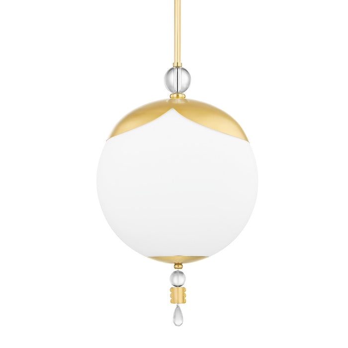 Hudson Valley KBS1748701L-AGB One Light Pendant, Aged Brass
