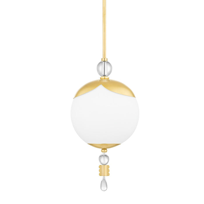 Hudson Valley KBS1748701S-AGB One Light Pendant, Aged Brass