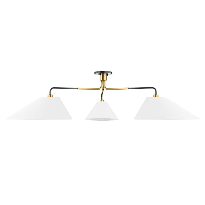 Hudson Valley KBS1751803-AOB Three Light Semi Flush Mount, Aged Old Bronze