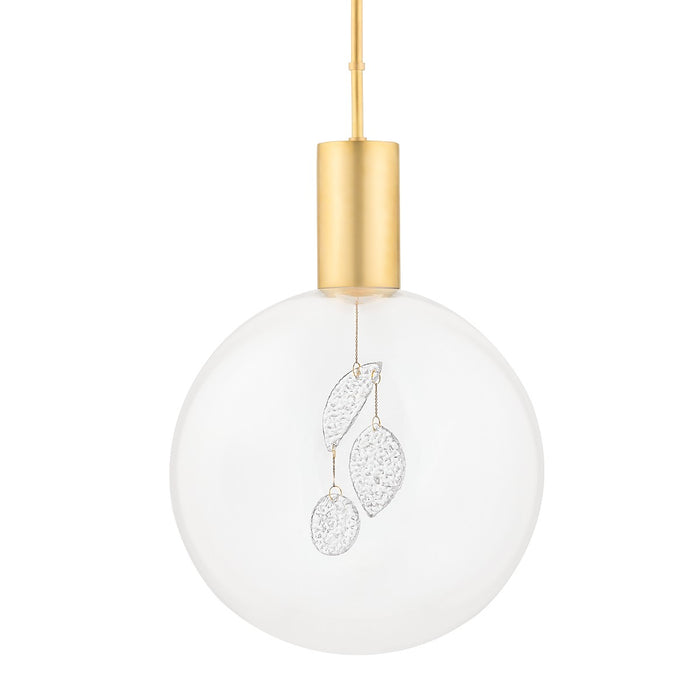 Hudson Valley KBS1875701L-AGB One Light Pendant, Aged Brass