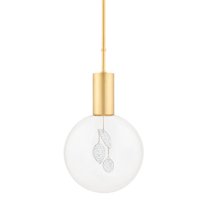 Hudson Valley KBS1875701S-AGB One Light Pendant, Aged Brass