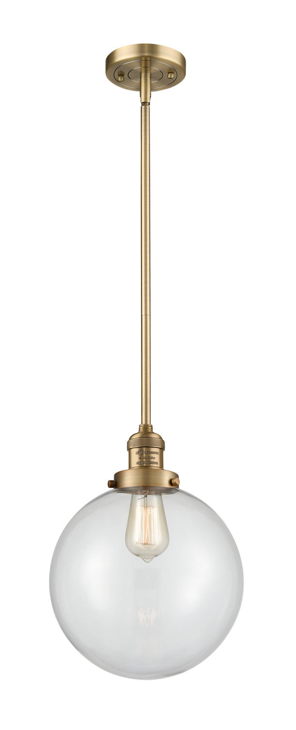 Innovations 201S-BB-G202-10 One Light Mini Pendant, Brushed Brass