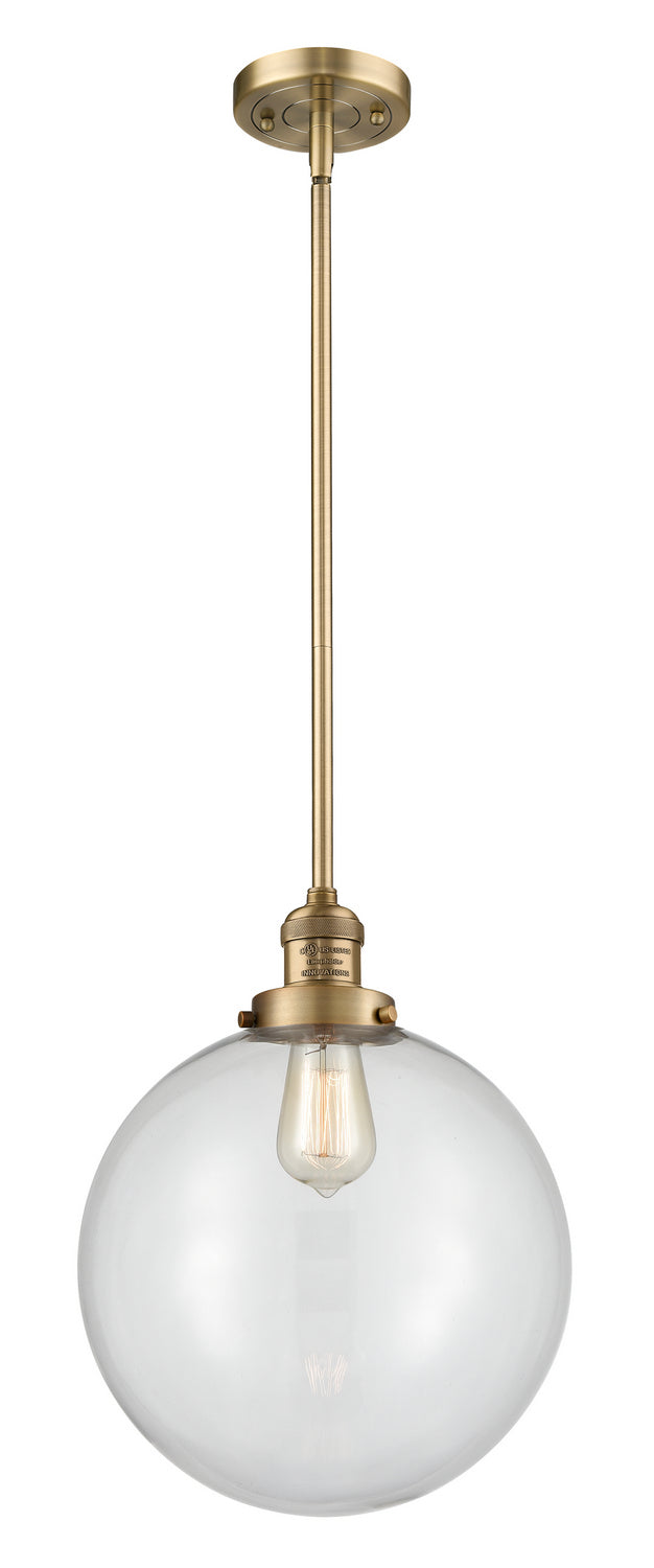 Innovations 201S-BB-G202-12 One Light Mini Pendant, Brushed Brass