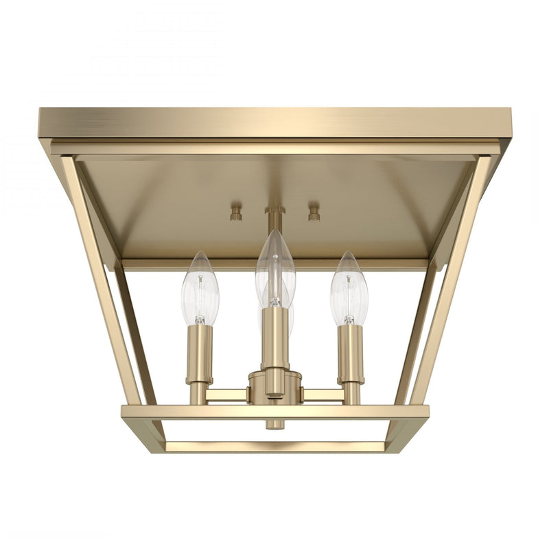 Hunter 19075 Four Light Flush Mount, Alturas Gold
