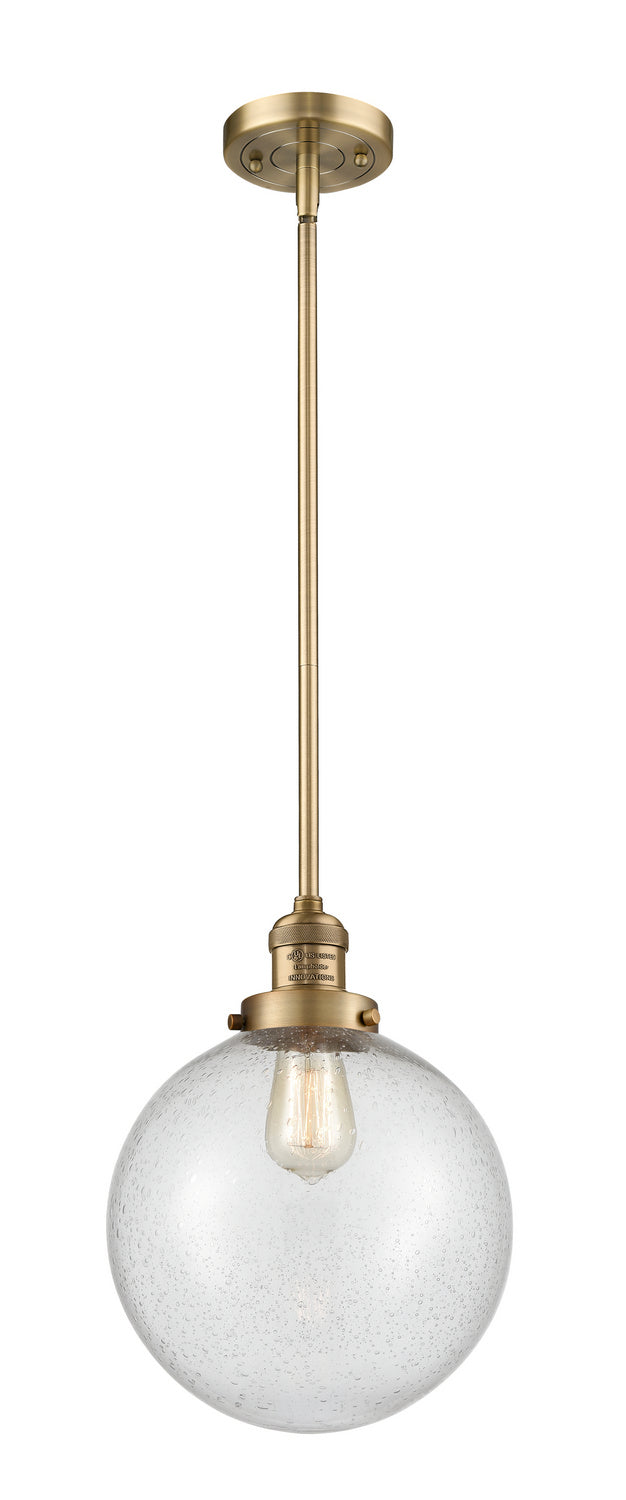 Innovations 201S-BB-G204-10 One Light Mini Pendant, Brushed Brass