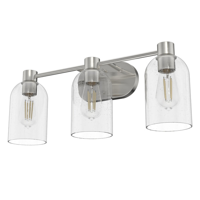 Hunter 19708 Three Light Bathroom Vanity, Brushed Nickel