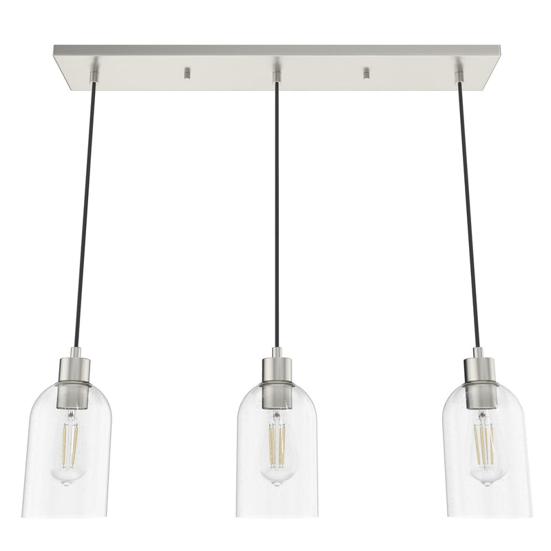Hunter 19716 Three Light Pendant, Brushed Nickel