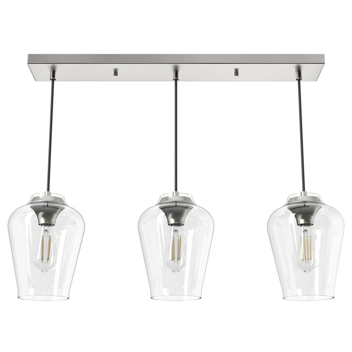 Hunter 19725 Three Light Linear Cluster, Brushed Nickel