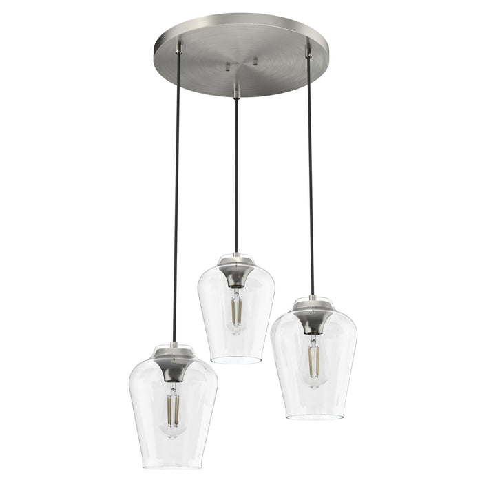 Hunter 19727 Three Light Pendant, Brushed Nickel