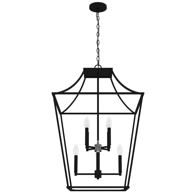 Hunter 19771 Eight Light Pendant, Natural Black Iron
