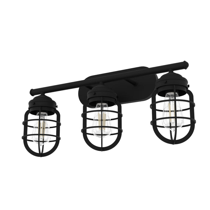 Hunter 19845 Three Light Vanity, Natural Black Iron