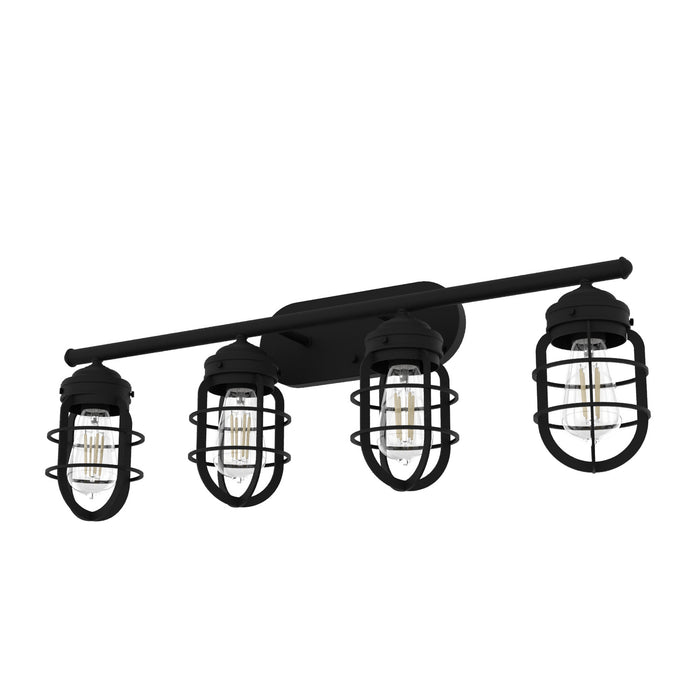 Hunter 19846 Four Light Vanity, Natural Black Iron