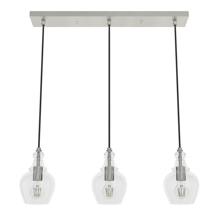 Hunter 19901 Three Light Linear Cluster, Brushed Nickel