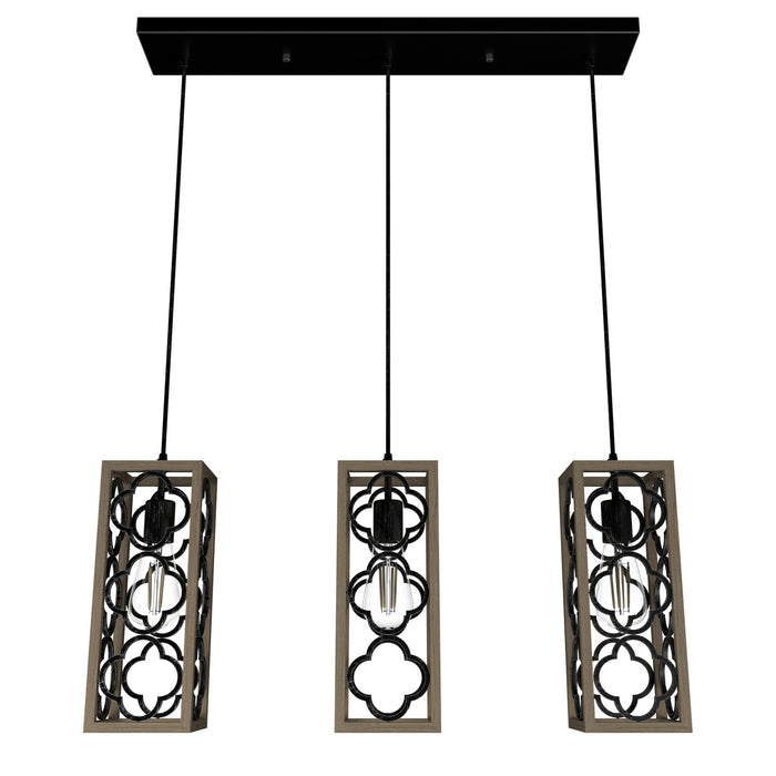 Hunter 19948 Three Light Linear Cluster, French Oak