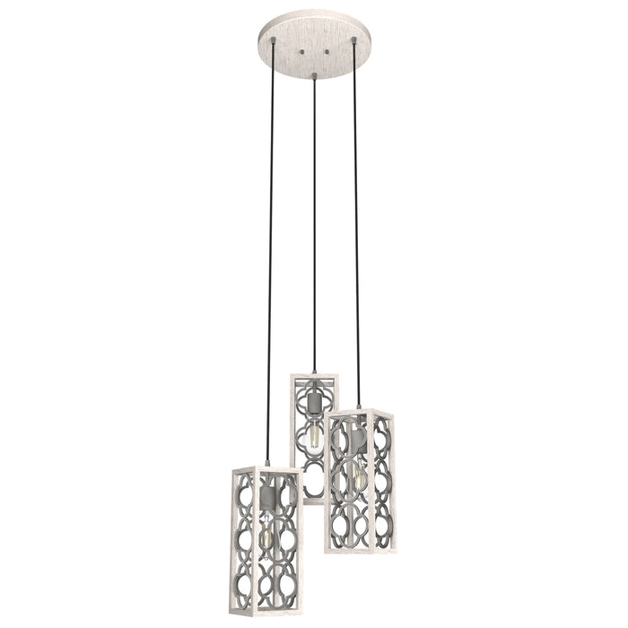 Hunter 19996 Three Light Cluster, Distressed White