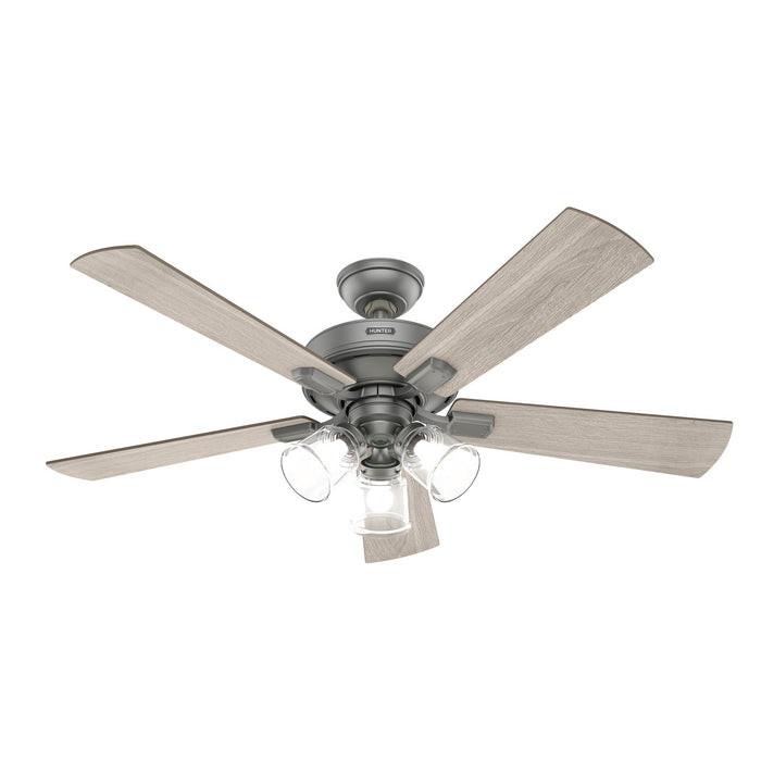 Hunter 51857 52" Ceiling Fan, Matte Silver