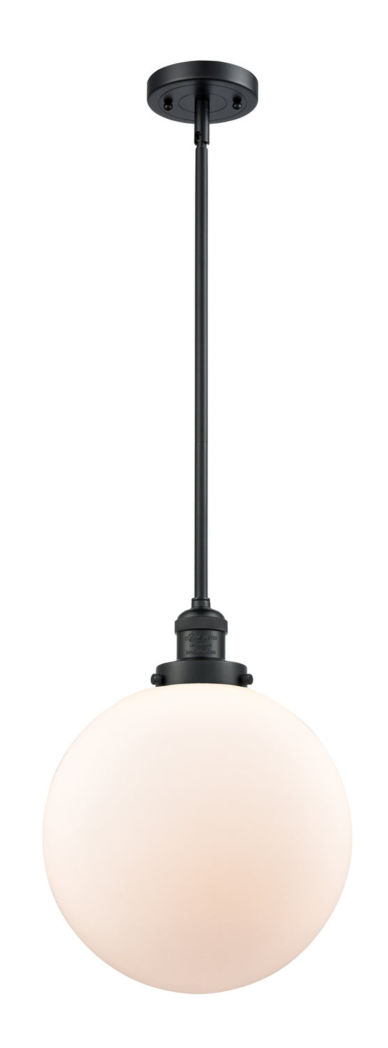 Innovations 201S-BK-G201-12 One Light Mini Pendant, Matte Black
