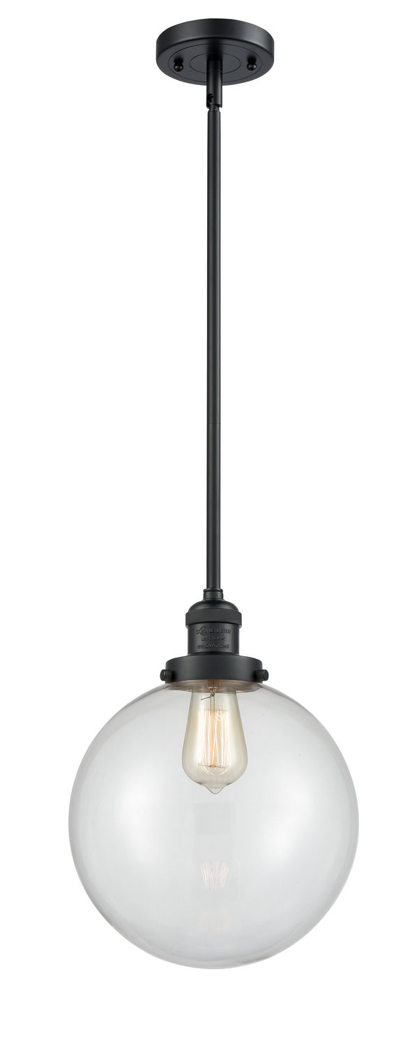 Innovations 201S-BK-G202-10 One Light Mini Pendant, Matte Black