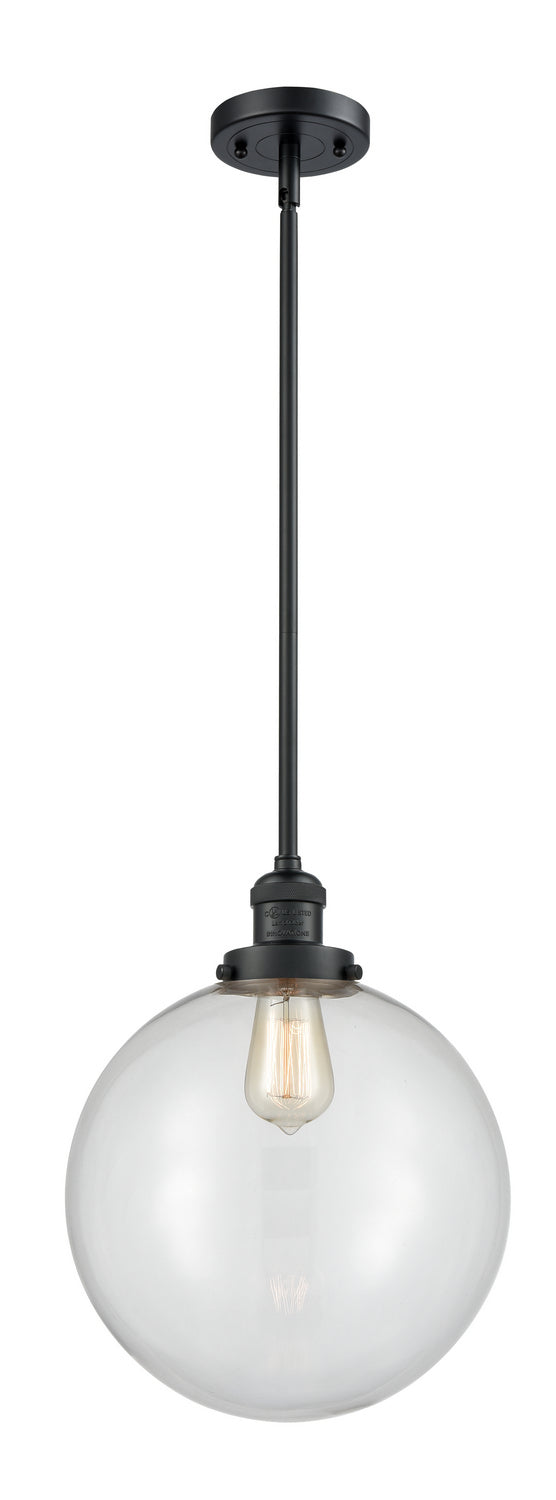 Innovations 201S-BK-G202-12 One Light Mini Pendant, Matte Black