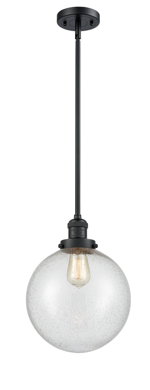 Innovations 201S-BK-G204-10 One Light Mini Pendant, Matte Black