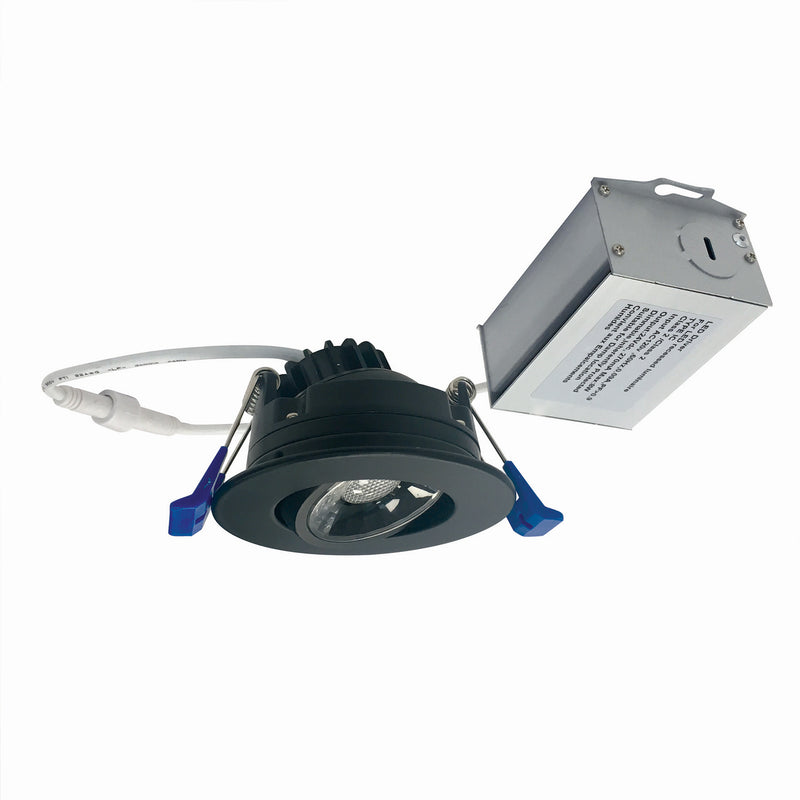 Nora Lighting NM2-2RG6030BB 2" M2 Round Gimbal 8W 600Lm 38, Matte Black