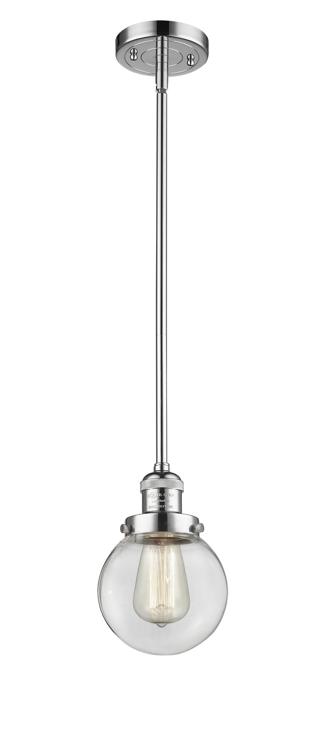 Innovations 201S-PC-G202-6 One Light Mini Pendant, Polished Chrome