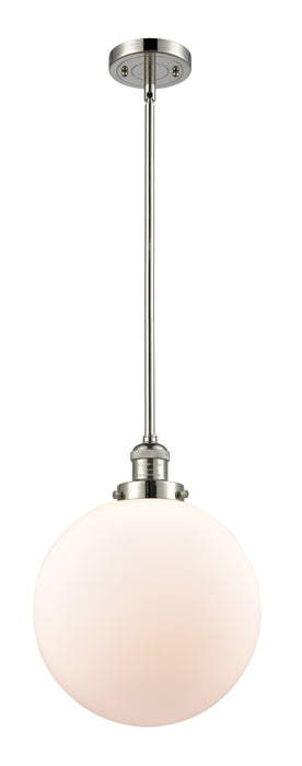 Innovations 201S-PN-G201-12 One Light Mini Pendant, Polished Nickel