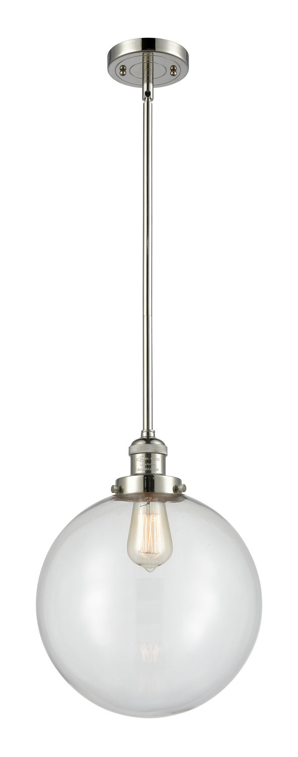Innovations 201S-PN-G202-12 One Light Mini Pendant, Polished Nickel