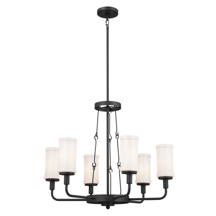 Kichler 52451BKT Six Light Chandelier, Textured Black