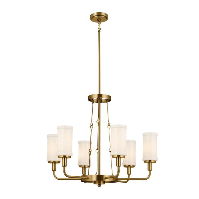 Kichler 52451NBR Six Light Chandelier, Natural Brass