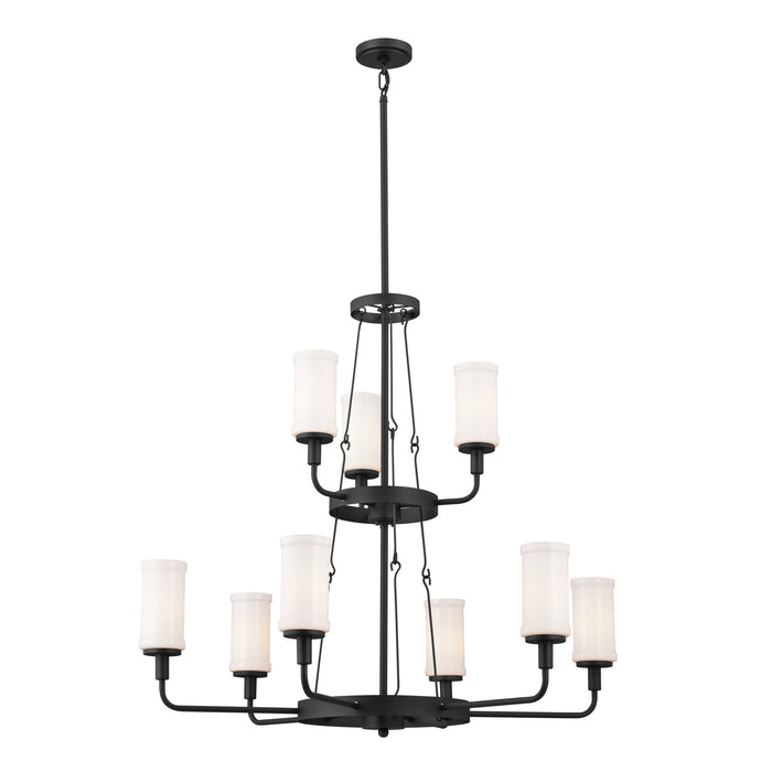 Kichler 52452BKT Nine Light Chandelier, Textured Black